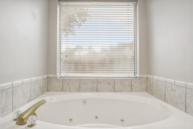 bathroom featuring a washtub