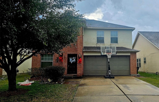 view of property with a garage