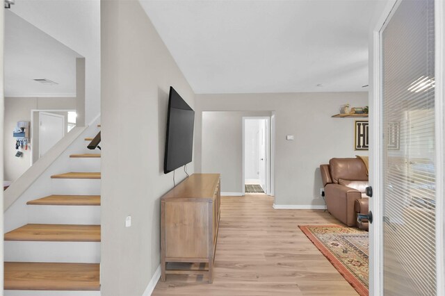 foyer entrance featuring light hardwood / wood-style floors