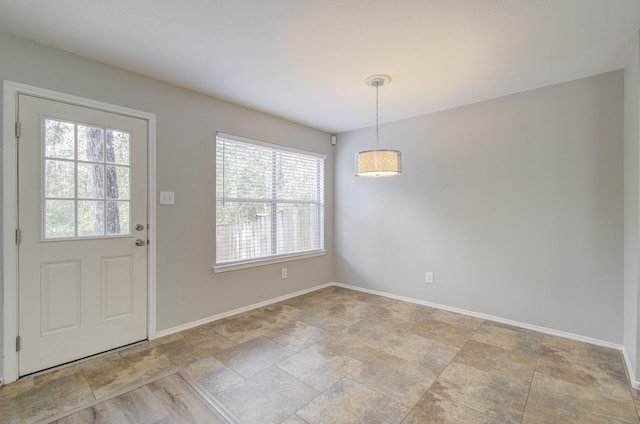 view of unfurnished dining area