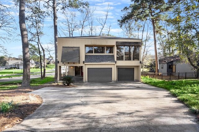 modern home featuring a garage