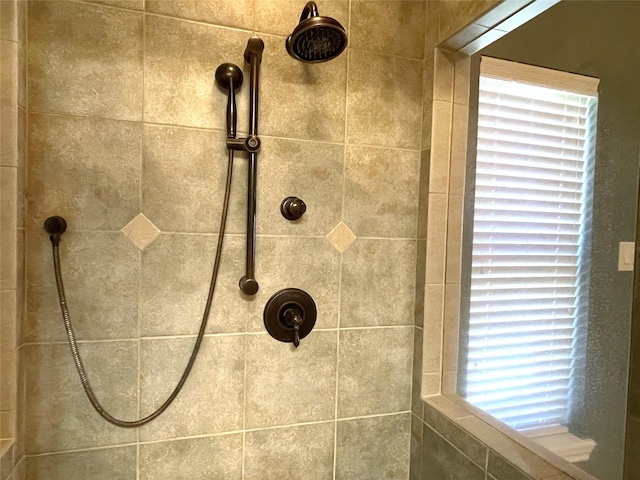 room details with tiled shower