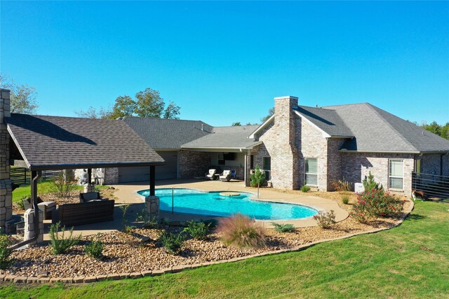 view of pool featuring a patio area and an outdoor hangout area