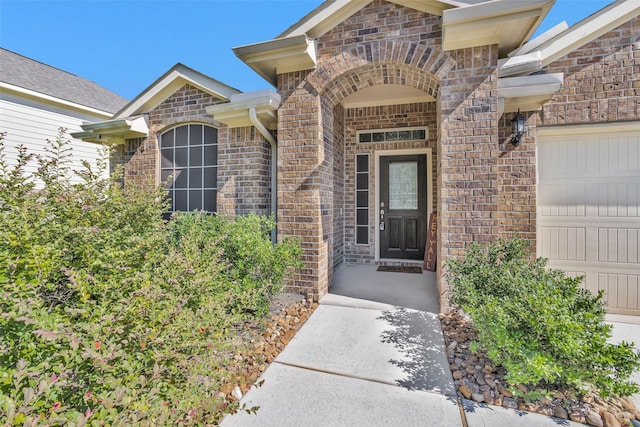 property entrance featuring a garage