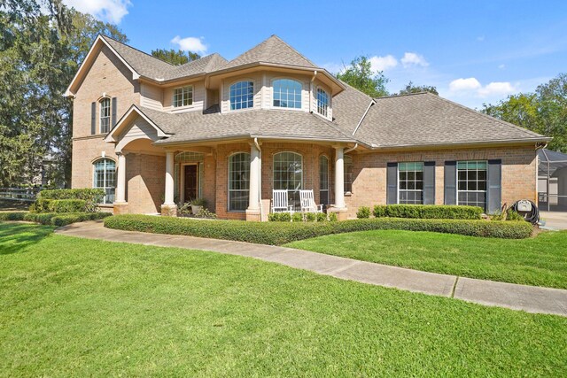 view of front of house featuring a front yard and a porch