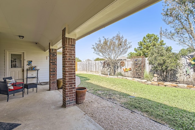 view of patio featuring a fenced backyard