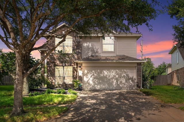 front of property featuring a garage