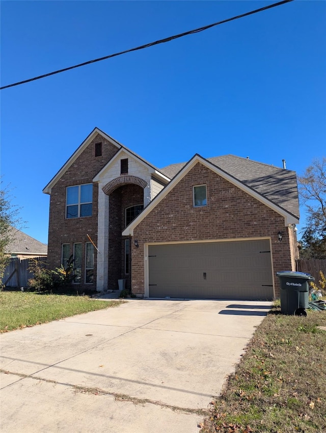 front facade with a garage