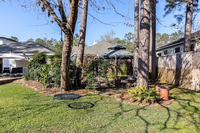 view of yard featuring a gazebo