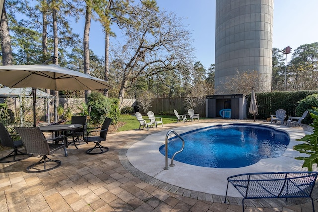 view of pool featuring a patio