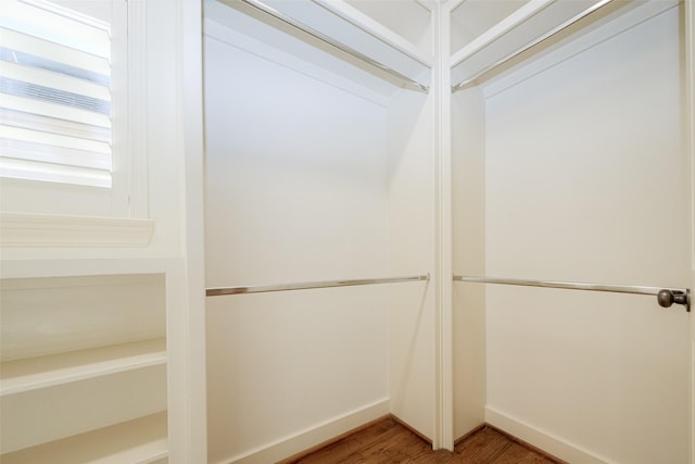 spacious closet with hardwood / wood-style floors