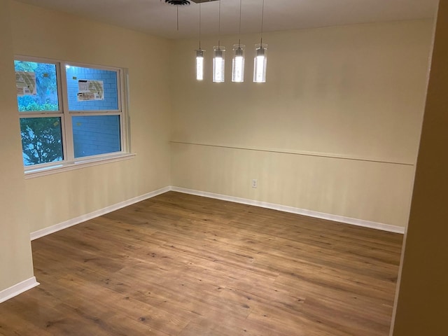 empty room featuring wood-type flooring