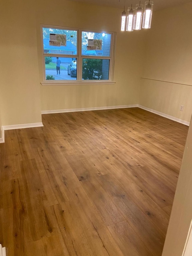 empty room with hardwood / wood-style floors