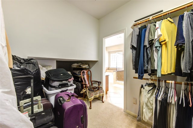 spacious closet featuring carpet floors