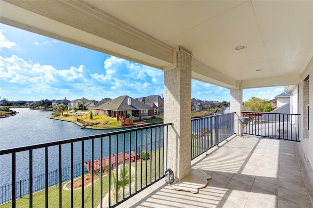 balcony with a water view