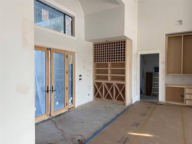 interior space featuring a high ceiling