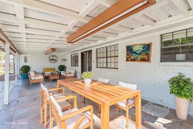 view of patio / terrace featuring an outdoor hangout area