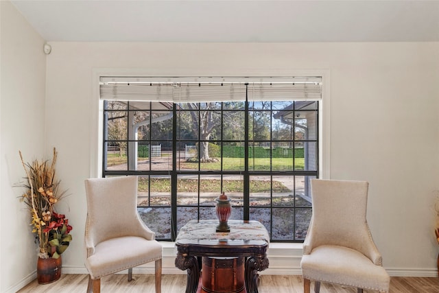 sitting room featuring hardwood / wood-style flooring