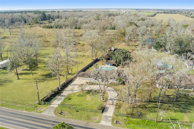 aerial view featuring a rural view