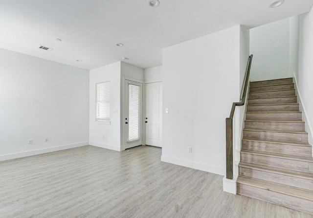 interior space featuring light hardwood / wood-style floors