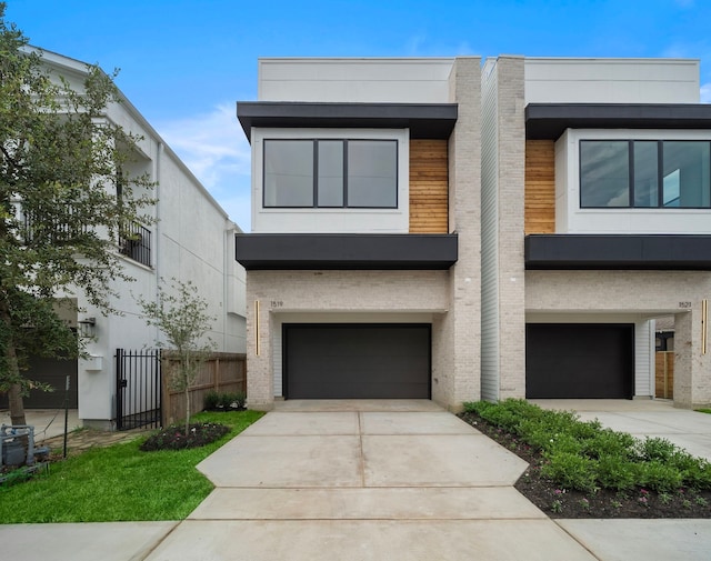 modern home featuring a garage