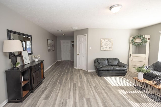 living room with light wood-type flooring