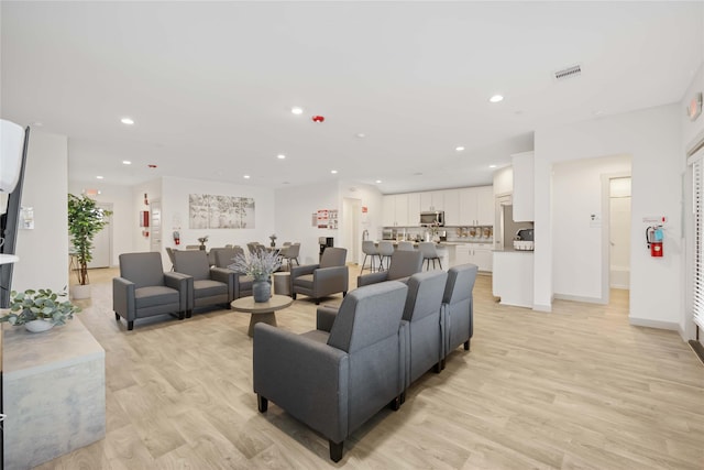 living room featuring light hardwood / wood-style flooring