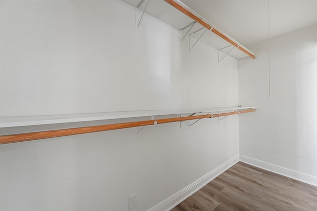 walk in closet featuring hardwood / wood-style floors