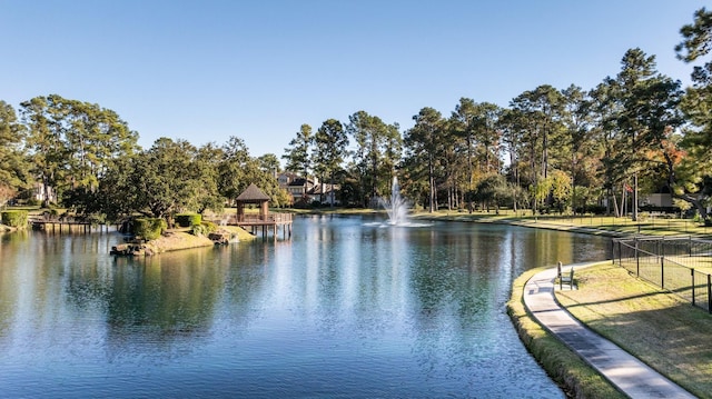 water view with a gazebo