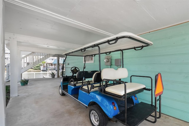 view of garage