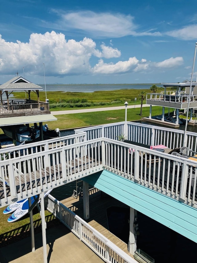 balcony with a water view