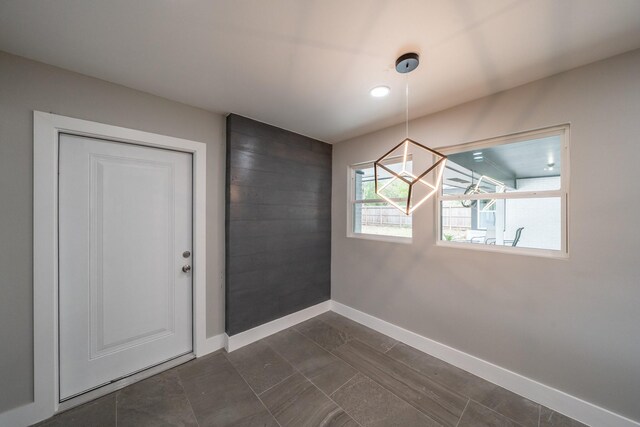 view of unfurnished dining area