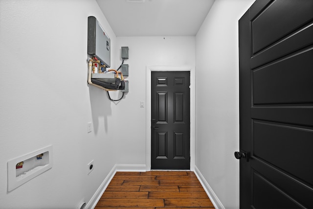 doorway featuring dark hardwood / wood-style flooring