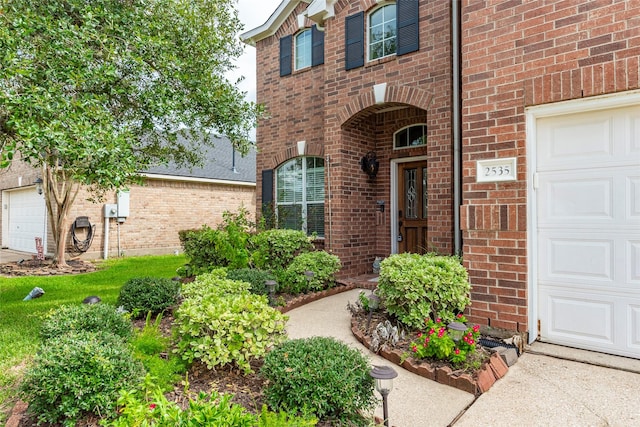 entrance to property with a garage