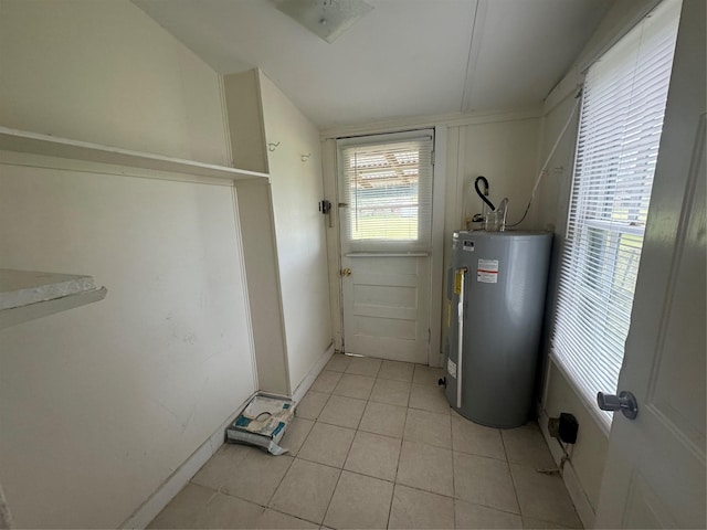 utility room with water heater