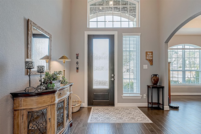 entryway featuring dark hardwood / wood-style floors