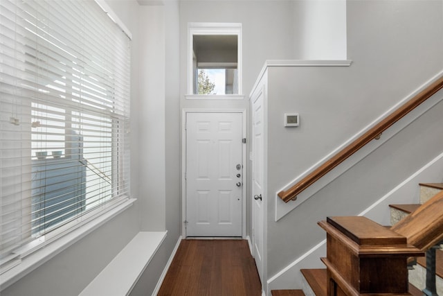 foyer featuring dark hardwood / wood-style flooring