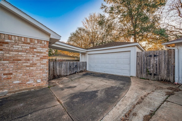 view of garage