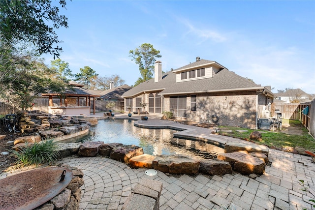 view of pool featuring a gazebo and a patio area