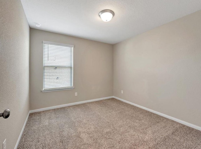 empty room featuring carpet and a textured ceiling