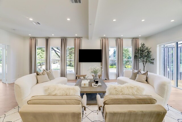 living room featuring light hardwood / wood-style floors