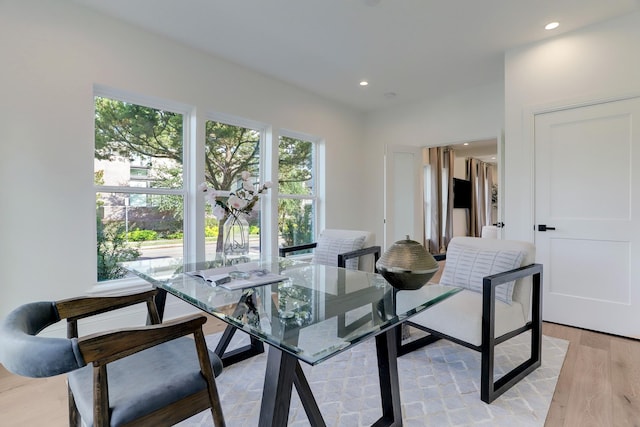 dining room featuring light wood-type flooring