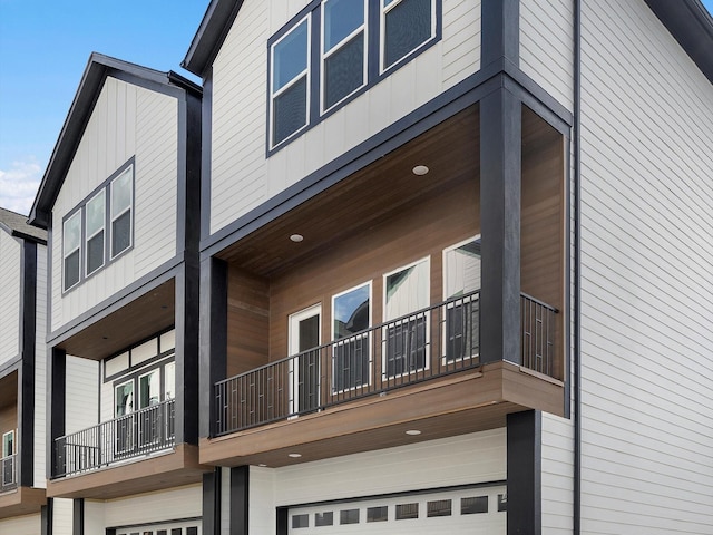 view of property exterior with a garage