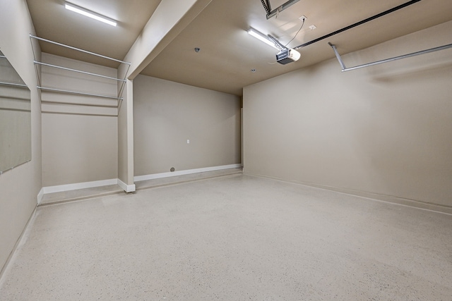 interior space with a garage door opener