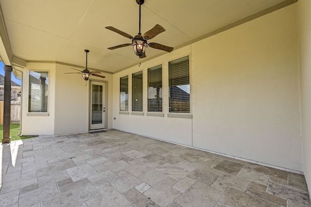 view of patio / terrace with ceiling fan