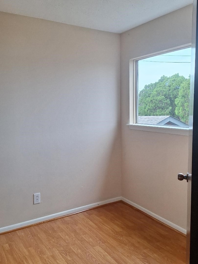 unfurnished room with light hardwood / wood-style floors