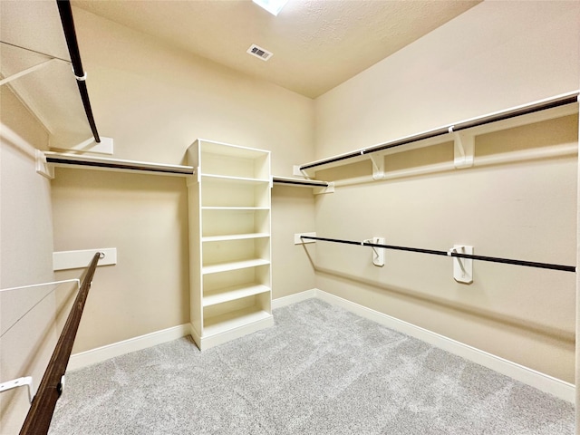 spacious closet with carpet flooring