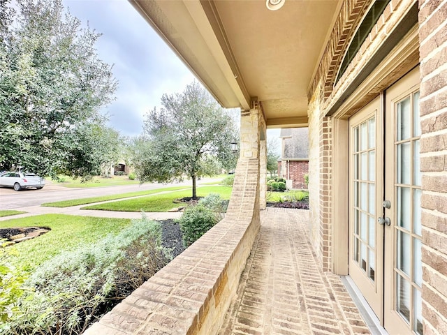 exterior space featuring french doors