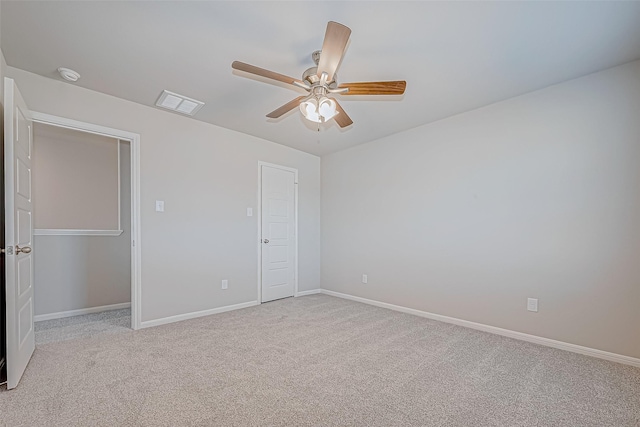 interior space featuring ceiling fan