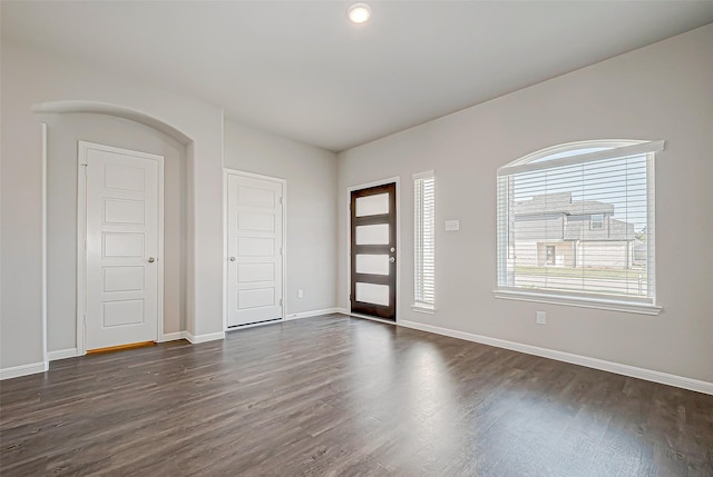 foyer featuring dark hardwood / wood-style floors